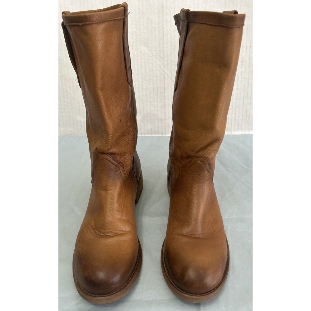 Steve Madden Ruben Leather Cognac Boots Sz 6